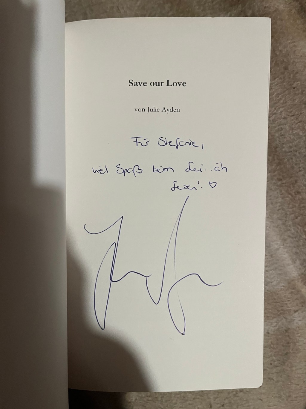 Widmung Save our&nbsp;love